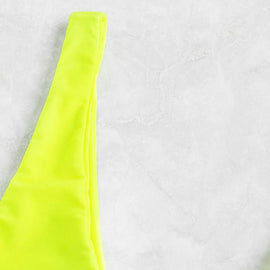Neon Lime Top With High Leg Bikini