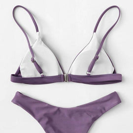 Triangle Top With High Leg Bikini Set