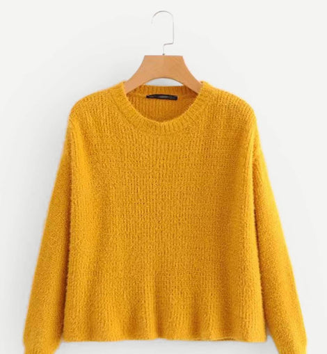 Drop Shoulder Solid Sweater