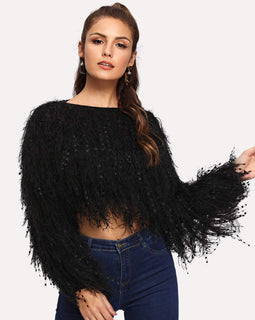 Fringe Crop Jumper