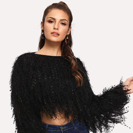 Fringe Crop Jumper