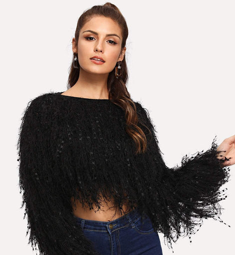 Fringe Crop Jumper