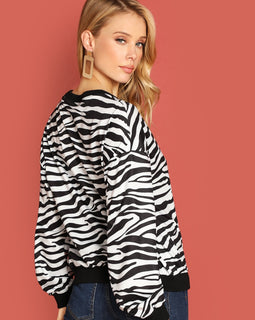 Zebra Pattern Pullover