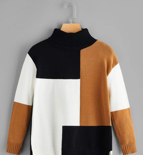 Cut And Sew Dip Hem Jumper